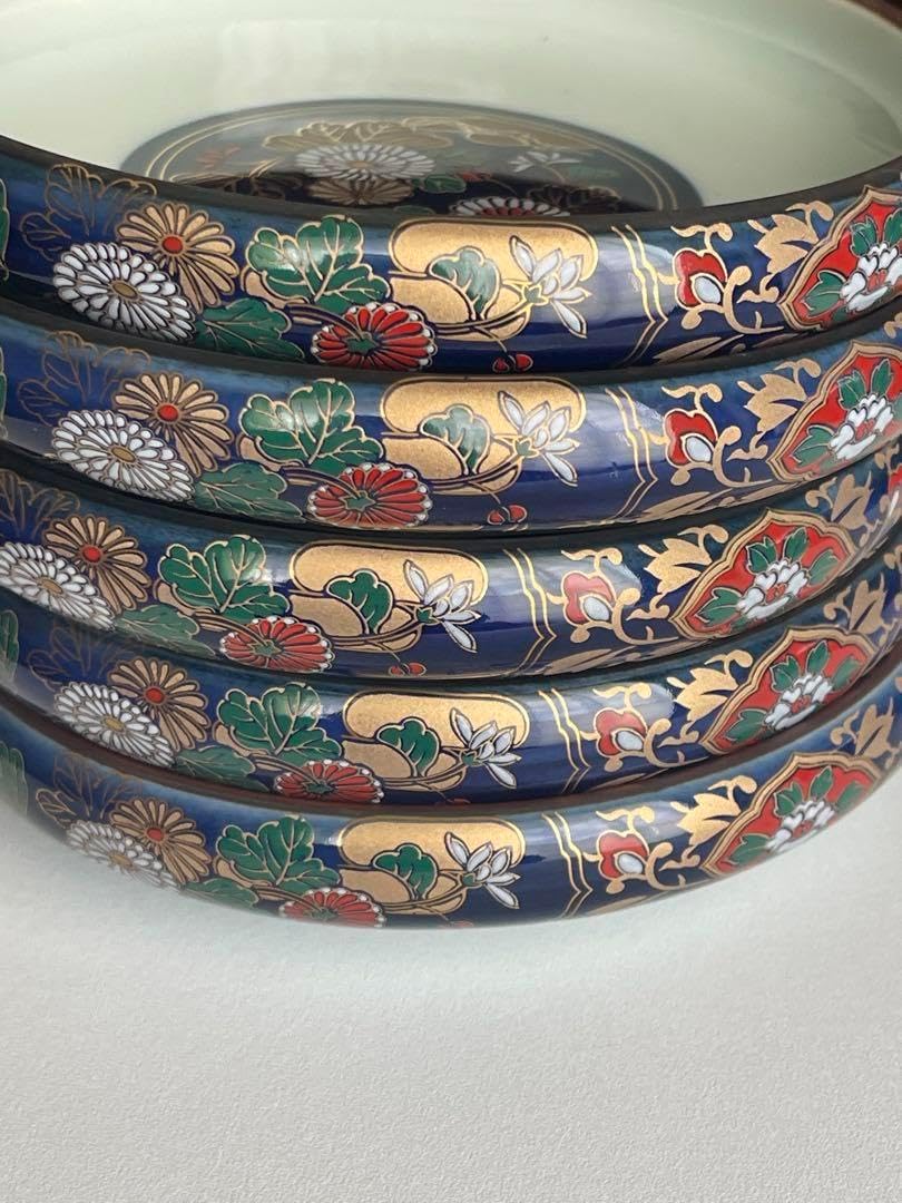 有田焼 仁祥窯 花柄 食器 セット 6点 古伊万里 金彩 和合揃 大皿 未