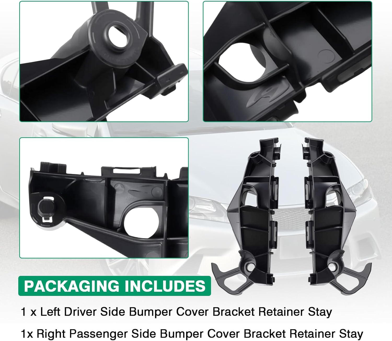 1 Pair Bumper Cover Bracket Retainer Stay Compatible with 2013-2015 Lexus GS350, for 2013-2015 GS450H Replace Part Number 52536-30220 52535-30230