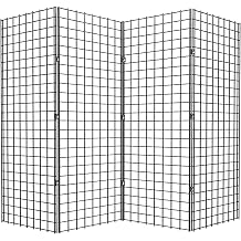 2 x 6 Black Gridwall Panels, 4-Pack Heavy-Duty Wire Grid Panel with 9 Connectors & 20 Hooks, Commercial & Home Wall Grid Display for Retail, Craft Shows, and Room Organization 3" x 3" Grid