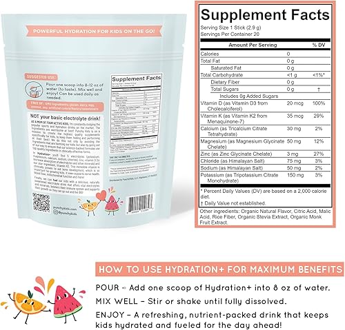 Miniatura 7 de Hydration+ - Paquete de barras de electrolitos en polvo, suplemento de hidratación de salpicaduras de melón para energía y recuperación, sin azúcar,