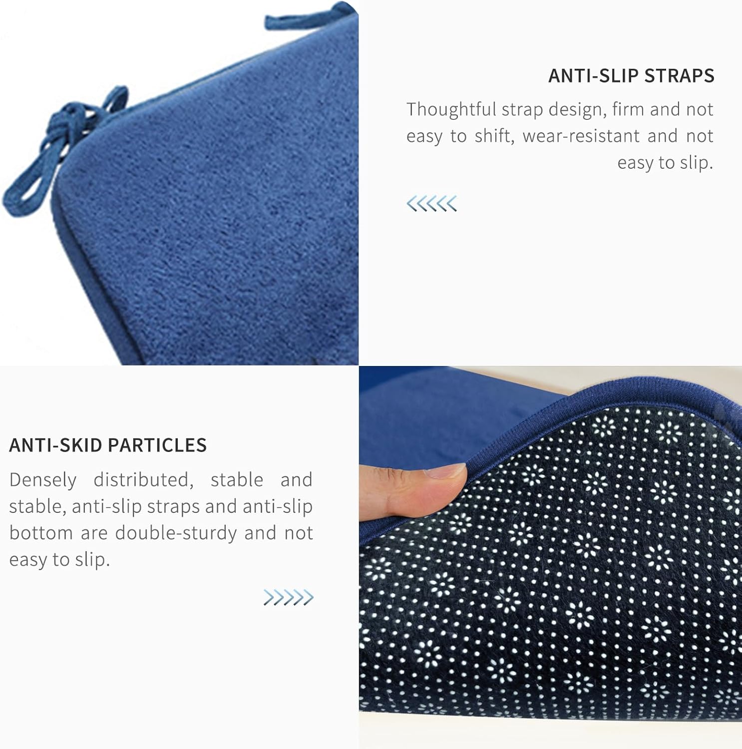 洗える低反発シートクッション 2点セット ガーデン キッチン ダイニングルーム オフィス パティオ 屋内/屋外用 チェアパッド 快適