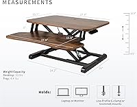 Vista 3 de VIVO convertidor de escritorio de 28 pulgadas, serie K, elevador ajustable de sentado a parado, estación de trabajo para monitor dual y portátil