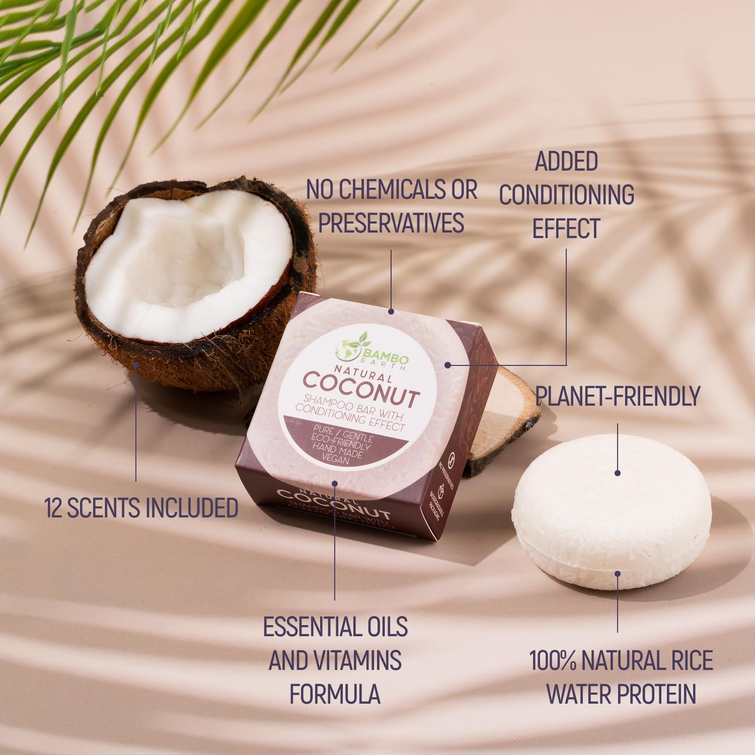 Solid Shampoo Bar And Conditioner Effect Hair Soap – 12 Pack Natural Shampoo Bars For Hair With Plant Based Essential Oils And Eco Friendly Zero Waste Biodegradable Packaging (Different Scents Pack Of