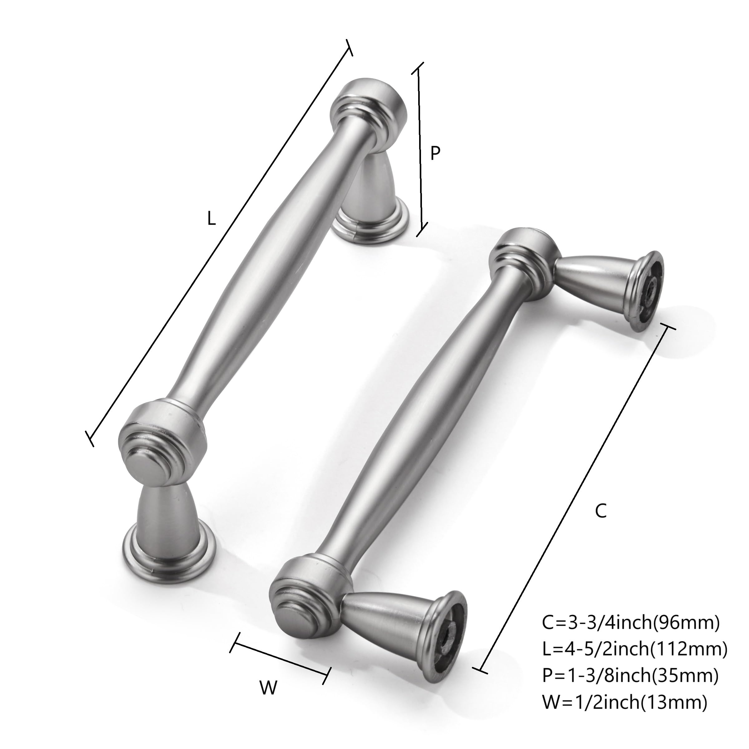 POVEFONK 30 Pack 3-3/4 inch(96mm) Brushed Satin Nickel Kitchen Cabinet POVEFONK 30 Pack 3-3/4 inch(96mm) Brushed Satin Nickel Kitchen Cabinet