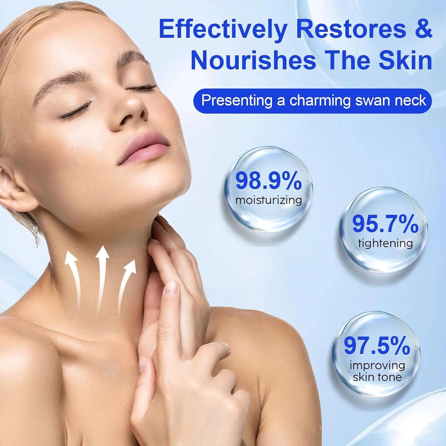 Neck Creams for Tightening and Firming, AH8 Firming Neck Cream with Roller, Hexapeptide Neck firming Cream, Neck Tightening Cream, Tighten and Lift, Reduce Wrinkles & Hydrate for neck, 4.23 Fl Oz