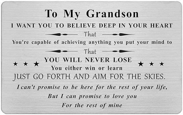FALOGI Grandson Card from Grandma, Grandson Birthday Cards for Men, I Love My Grandson Gift