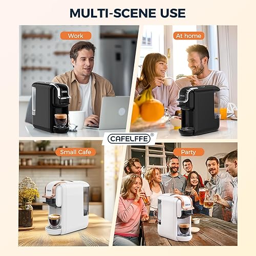 Miniatura 8 de Mini cafetera multicápsula, 19 bares, cafetera espresso de una sola porción, 4 en 1, cafetera calientefría compatible con cápsulas K Cup, cápsulas