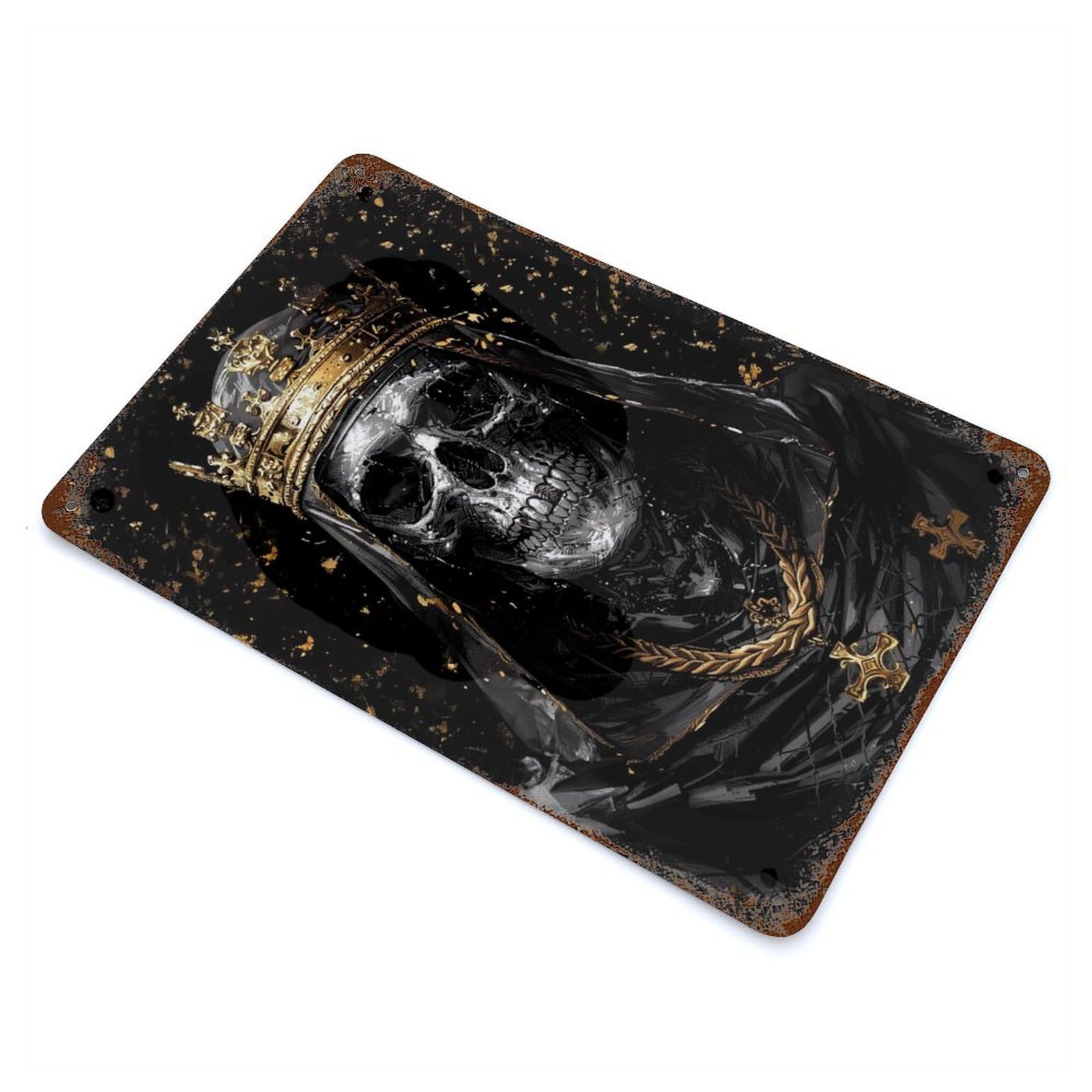 Deep Rich Skull Retro Metal Sign 11.8"x7.9", Classic Wall Plaque for Garage, Pub Or Kitchen