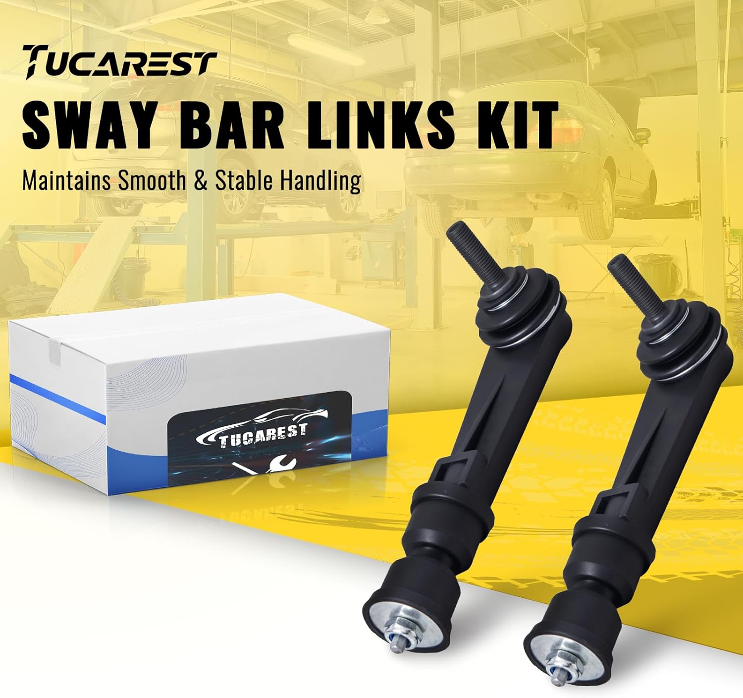 TUCAREST Rear Sway Bar Stabilizer Link 2Pcs K750200 Fit For 2007-2009 Chevy Equinox w/3.4L, 12-15 Captiva Sport /07-09 Po-ntiac Torrent w/3.4L, Su-zuki XL-7 [# MS50839 15146379 4663078J00 45G20770]