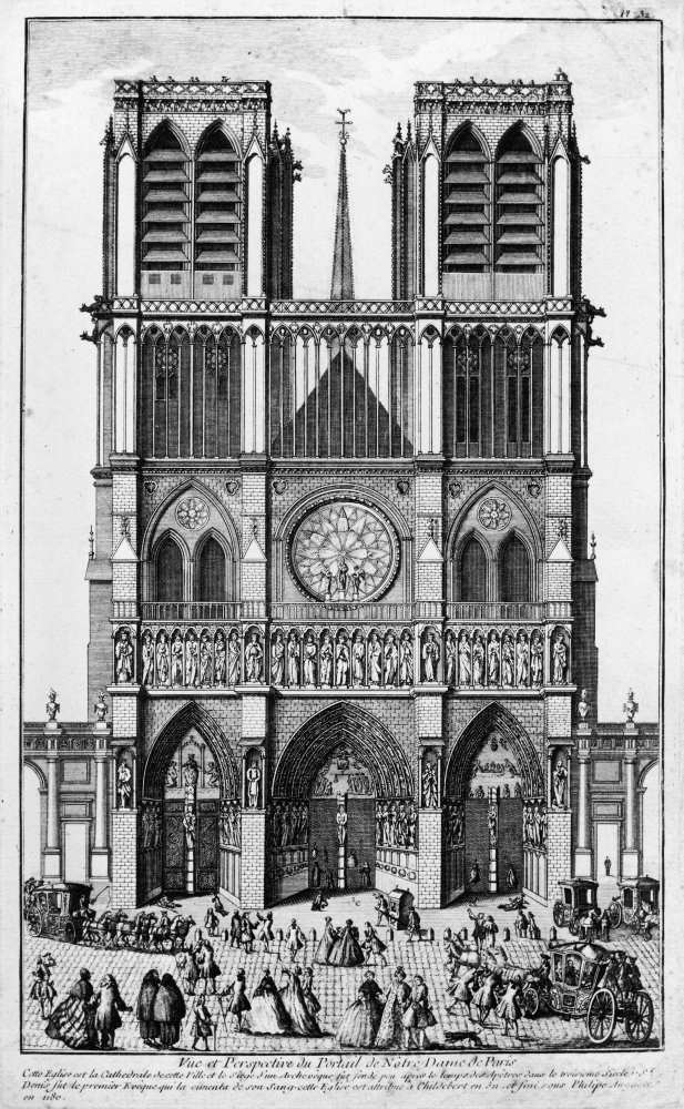 Amazon.com: Paris Notre Dame 1748 Nthe Facade Of Notre Dame