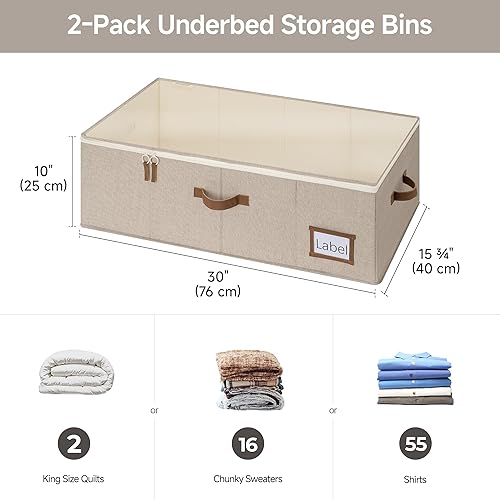 Miniatura 2 de StorageWorks Contenedores de almacenamiento debajo de la cama, contenedores de almacenamiento debajo de la cama de 10 pulgadas con tapa, organizador