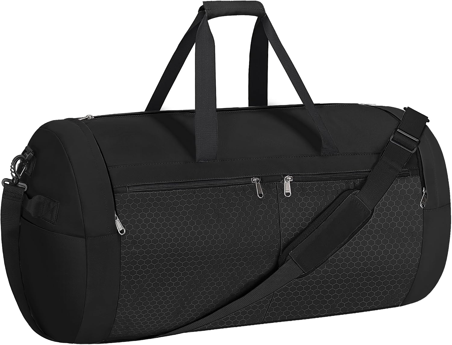 Hafmall 120L Foldable Travel Duffel Bag for Men Women, Extra Large Collapsible Duffle Bag with Shoe Compartment, Waterproof Carry On Weekend Bag for Traveling, Overnight(Black)