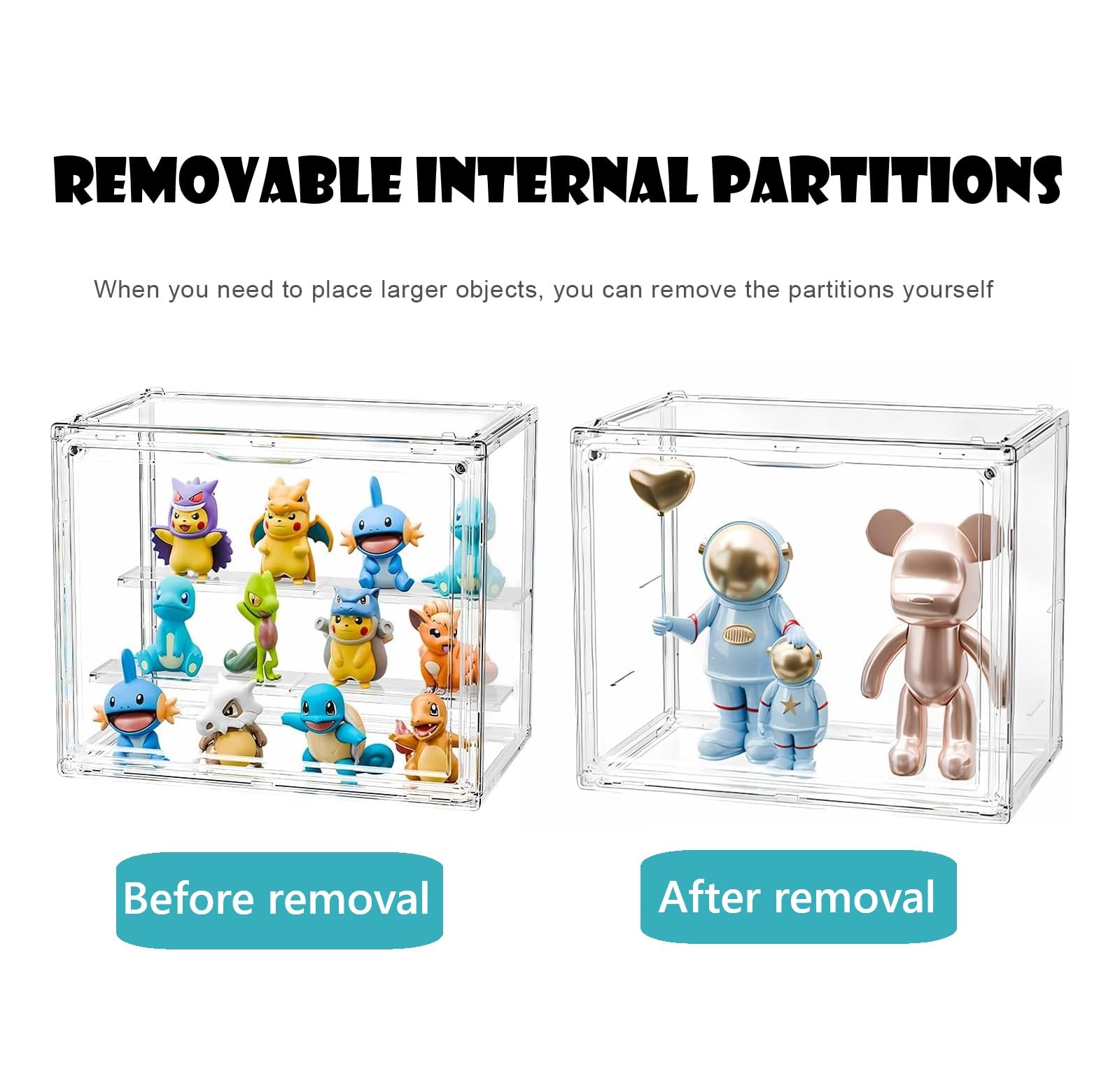 Vitrine pour Collection, Boîte de Présentation Transparent, Vitrine Acrylique avec Porte Magnétique pour Funko Pop, Figurine Pop, Maquette, Action Figurine, Blind Box 27×17×21.5cm（2pcs）