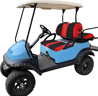 Golf Cart Front and Back Seat Covers for Club Car Precedent 4 Passenger Models,Breathable Washable Polyester Mesh Seat Cover Red
