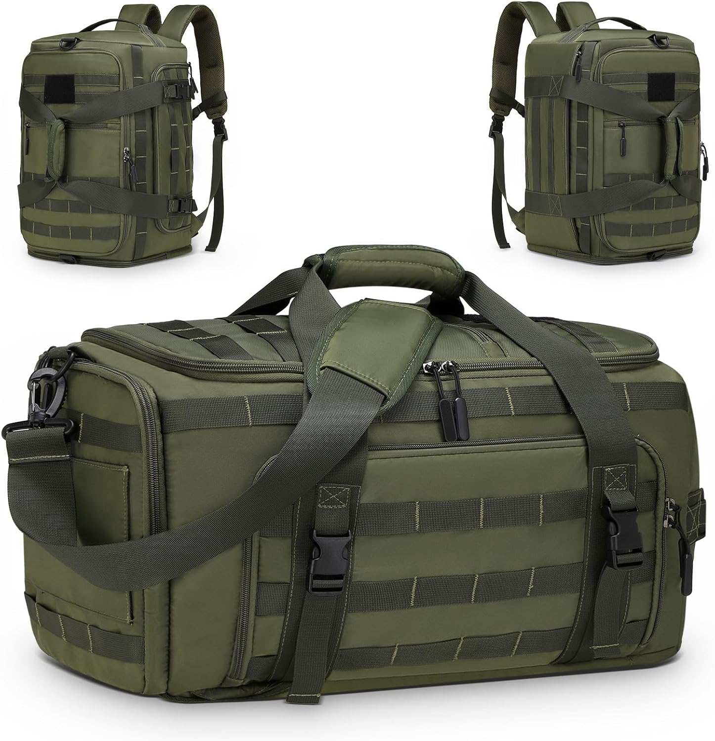 Convertible Duffel Backpack 45L 3 in 1 Insulated Bottom Green