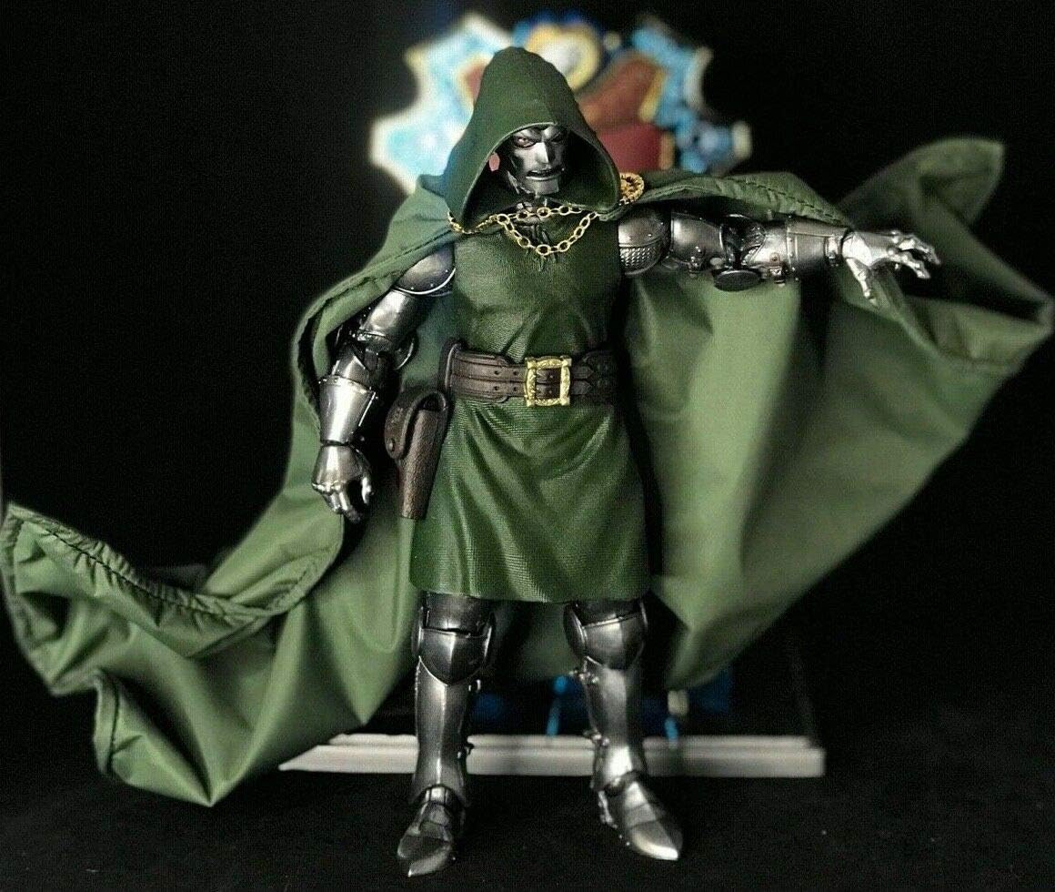 1/12 Scale Miniature Wired Cape with Metal Chain for Marvel Legends Dr. Doom