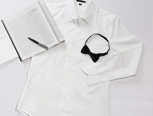 Vista 5 de Allegra K Corbata de lazo ajustable para hombre, preatada, sólida, para fiesta, graduación, esmoquin, pajarita