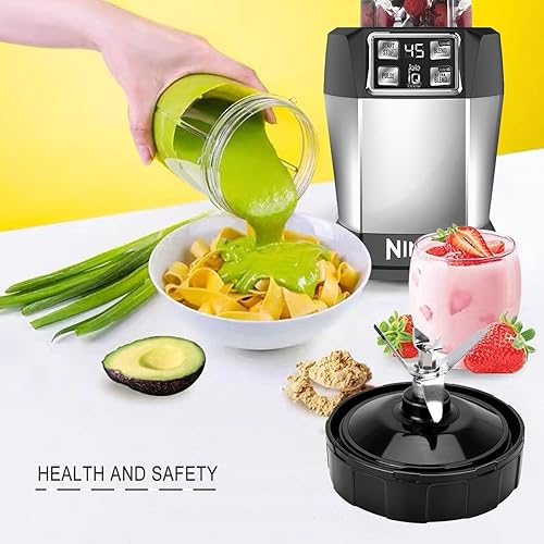 Miniatura 5 de Cuchilla de licuadora de 7 aletas compatible con repuesto de cuchilla de licuadora Ninja, accesorios de tapa de licuadora Ninja para Auto iQ