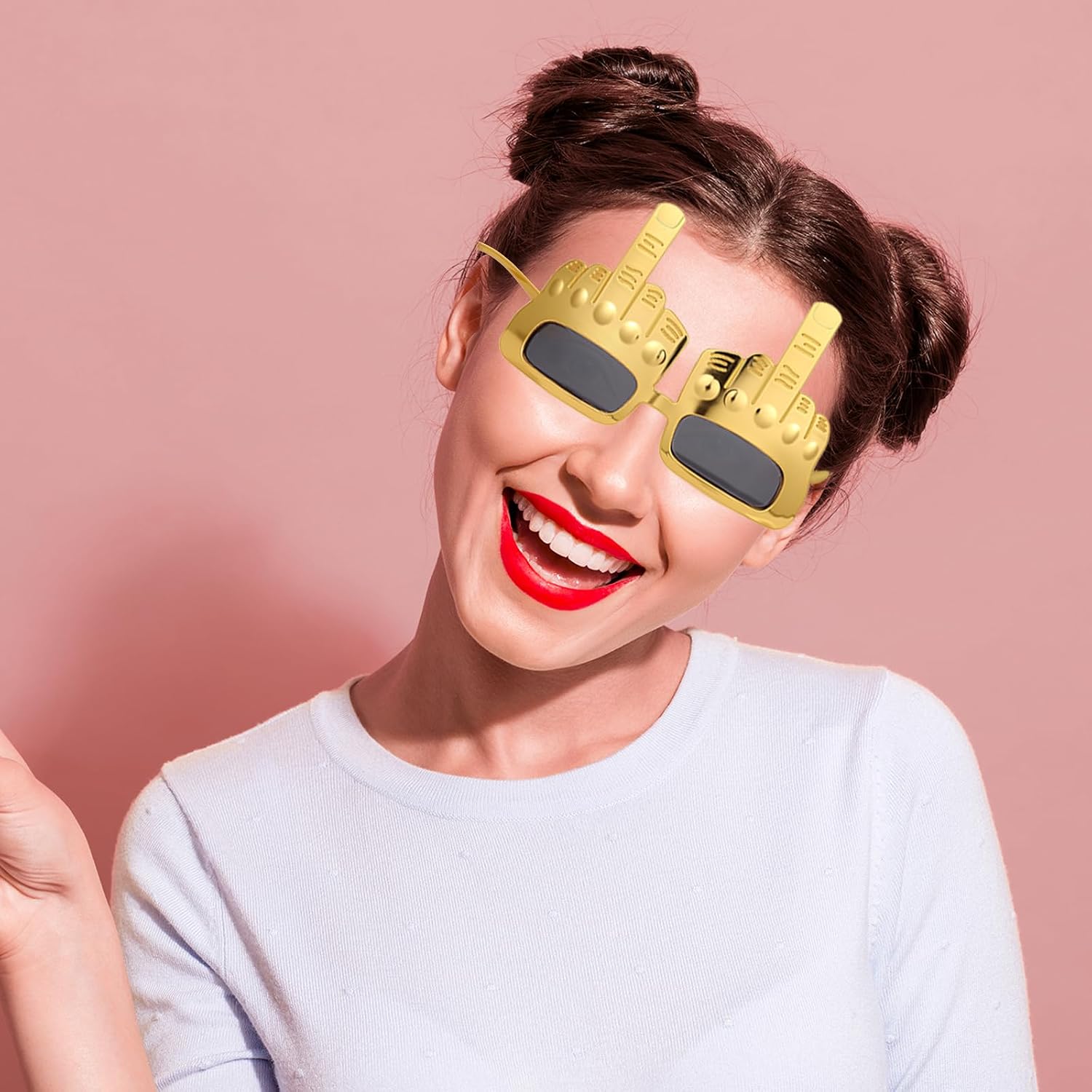 Middle Finger Glasses, 2 Pcs Funny Sunglasses, Funny Gag Gifts For Adults, Christmas Prank Joke Gifts For Men/Women