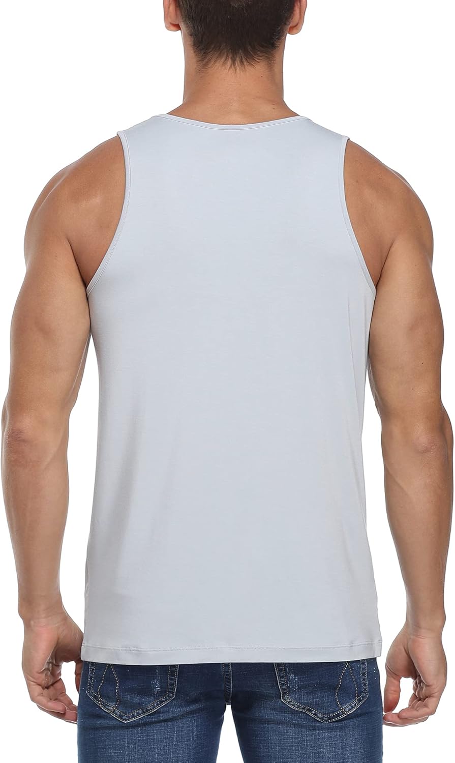 COLORFULLEAF Men's Bamboo Rayon Undershirts Tank Tops Men Crew Neck Stretchy Tank Shirts Pack(1 or 3) - Image 7