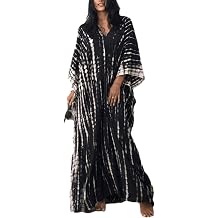 RanRui Womens Plus Size Caftans tie dye Vneck Kaftan Dresses Loose Soft Kaftan Loungewear