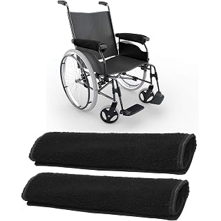 Ahier Wheelchair Armrest Pads, 2PCS Sheepskin Fleece Wheelchair Armrest Covers, Non Slip Arm Rest Cover Cushion pad for Wheelchairs
