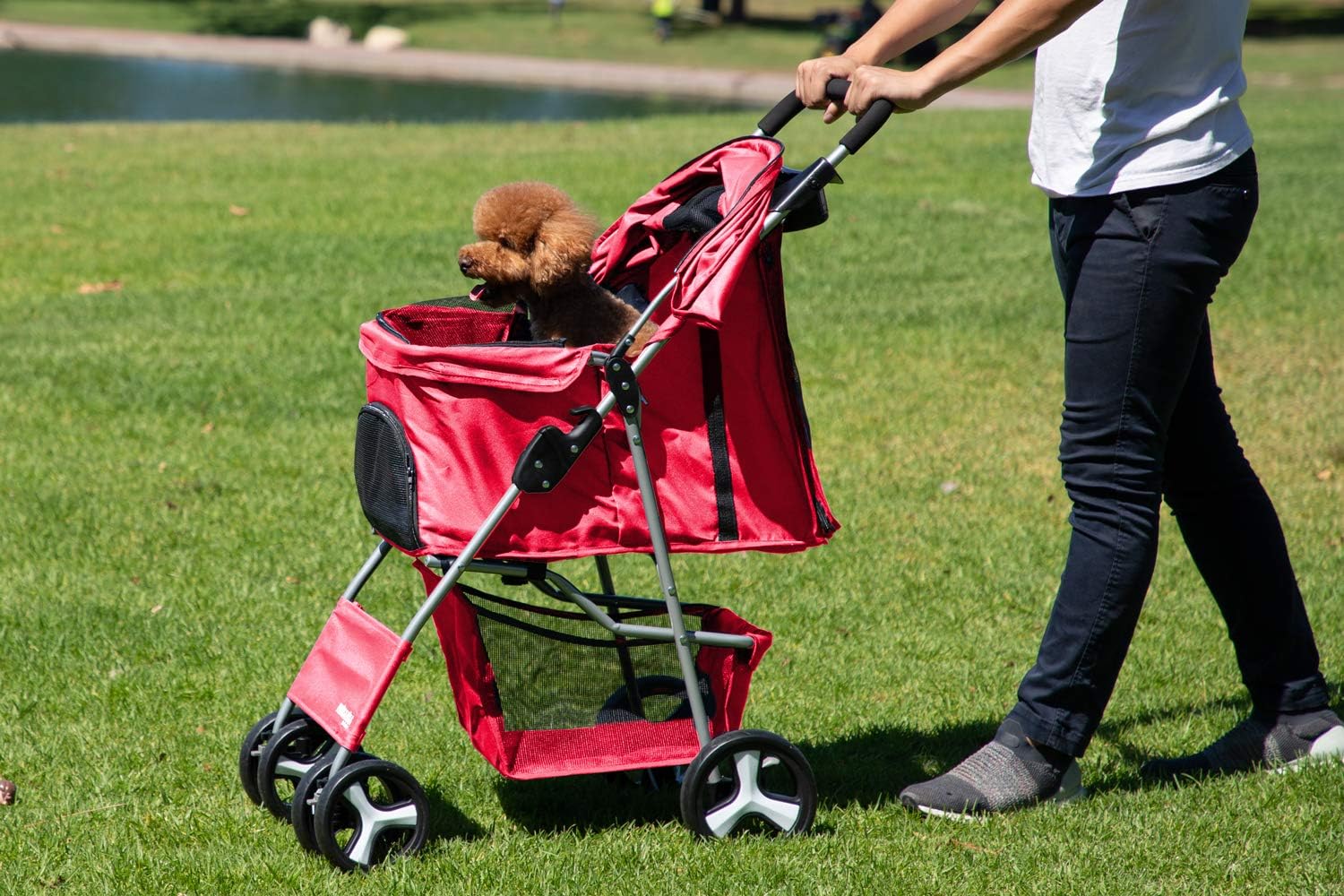 Paws & Pals Pet Stroller Cat/Dog Easy to Walk Folding Travel Carrier Carriage, Lavender Purple : Pet Supplies