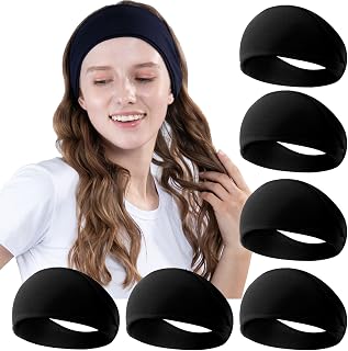 RITOPER Workout Wide Headbands for Women Non Slip, Super Soft Yoga Running Exercise Head Bands, Elastic Sweat Band Hair Bands for Women's Hair, Womens Solid Headband Hair Wrap
