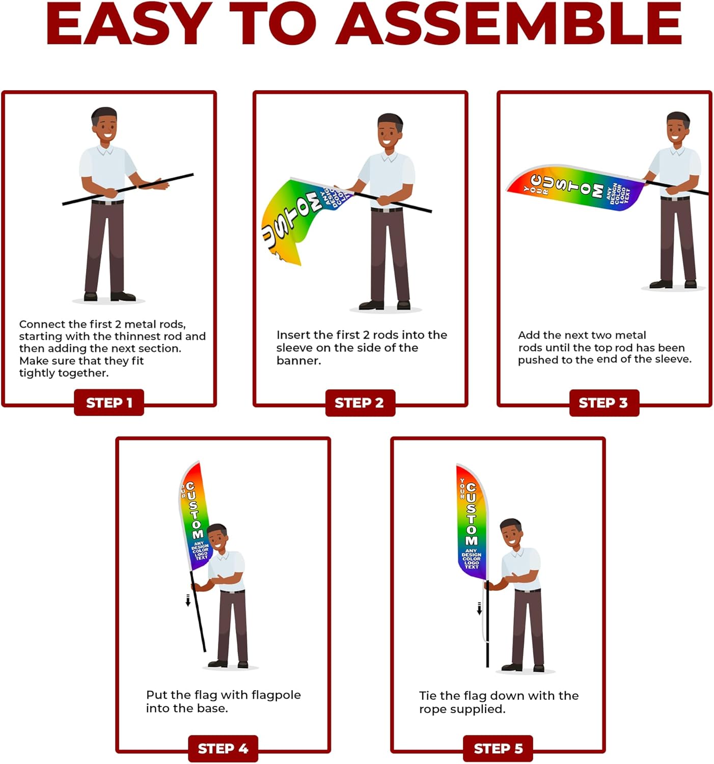 Gym Sign Feather Flag Pole Kit for Outdoor by Mavis Printing | 15 FEET Long Polyester Outdoor Banner Flag Stand for Easy Hang | HD Print Swooper Flag Pole Mount to Advertise Gym| Made in USA