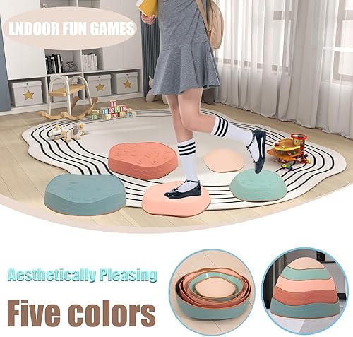 Miniatura 20 de Fanboxk Piedras para niños, antideslizantes sensoriales para promover las habilidades de coordinación de equilibrio de los niños pequeños, juguetes