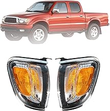 WFLNHB Front Driver and Passenger Side Parking/Side Marker Lights Replacement for Toyota Tacoma 2001-2004 Side Marker Corner Lights w/Chrome Trim 8161004080 8162004080