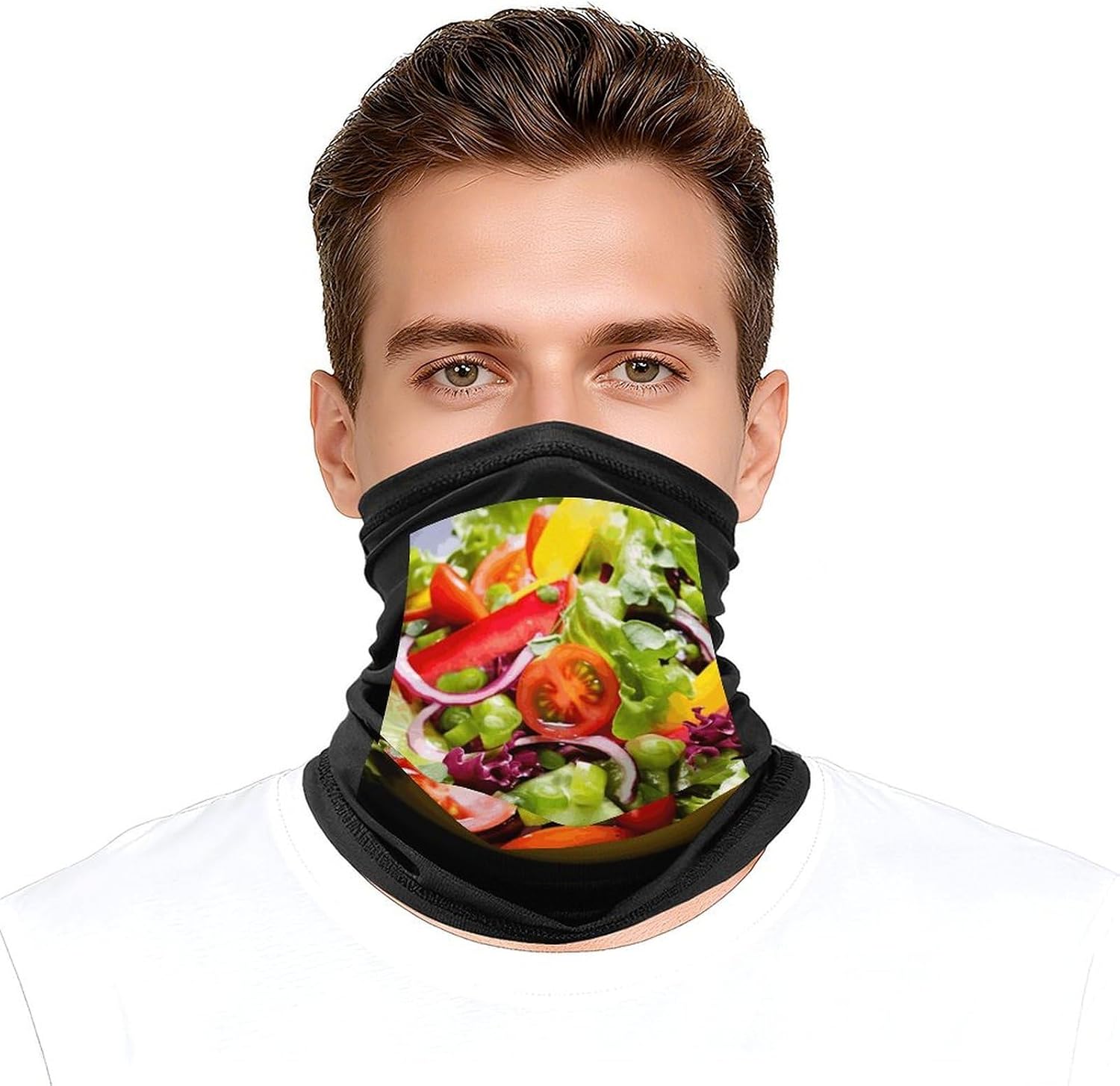Colorful Various Salad Neck Gaiter Face Mask UV Protection for Men Women, Breathable Quick Dry Face Cover Bandana Outdoor Sports Balaclava Wind-Proof for Hiking Skiing Motorcycle Cycling