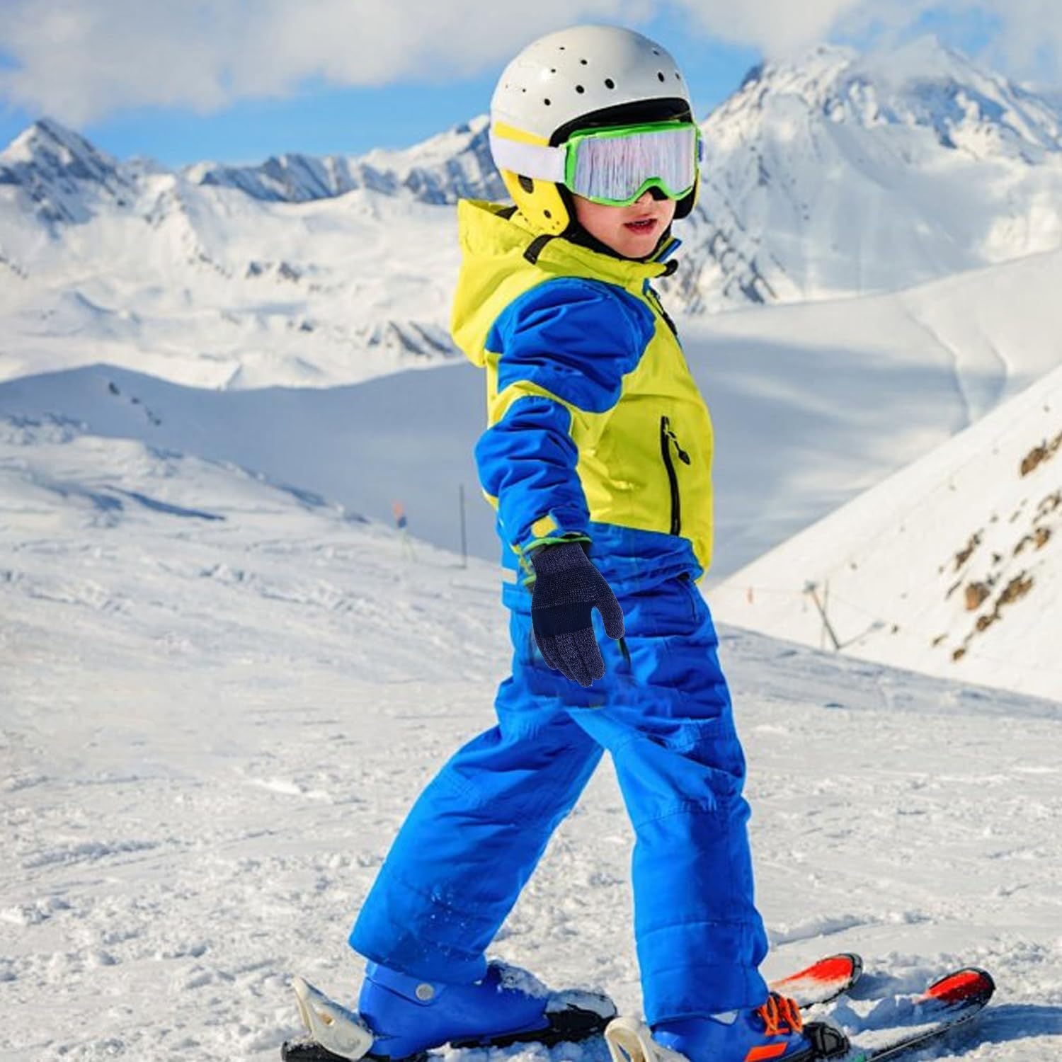 Kids Gloves Winter Boys Gloves Knit Wool Fleece Lined Mittens for Cold Weather Outdoor Sports Running Cycling Skiing - Image 5