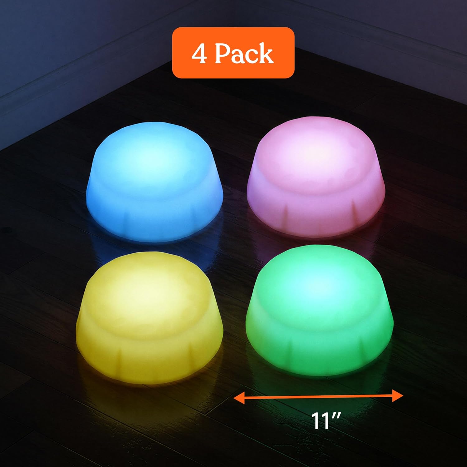 Special Supplies LED Stepping Stones for Kids -Light-Up Balance Blocks- Coordination & Balance for Toddlers & Children- Durable Non-Slip Rubber, Safe Indoor & Outdoor Play