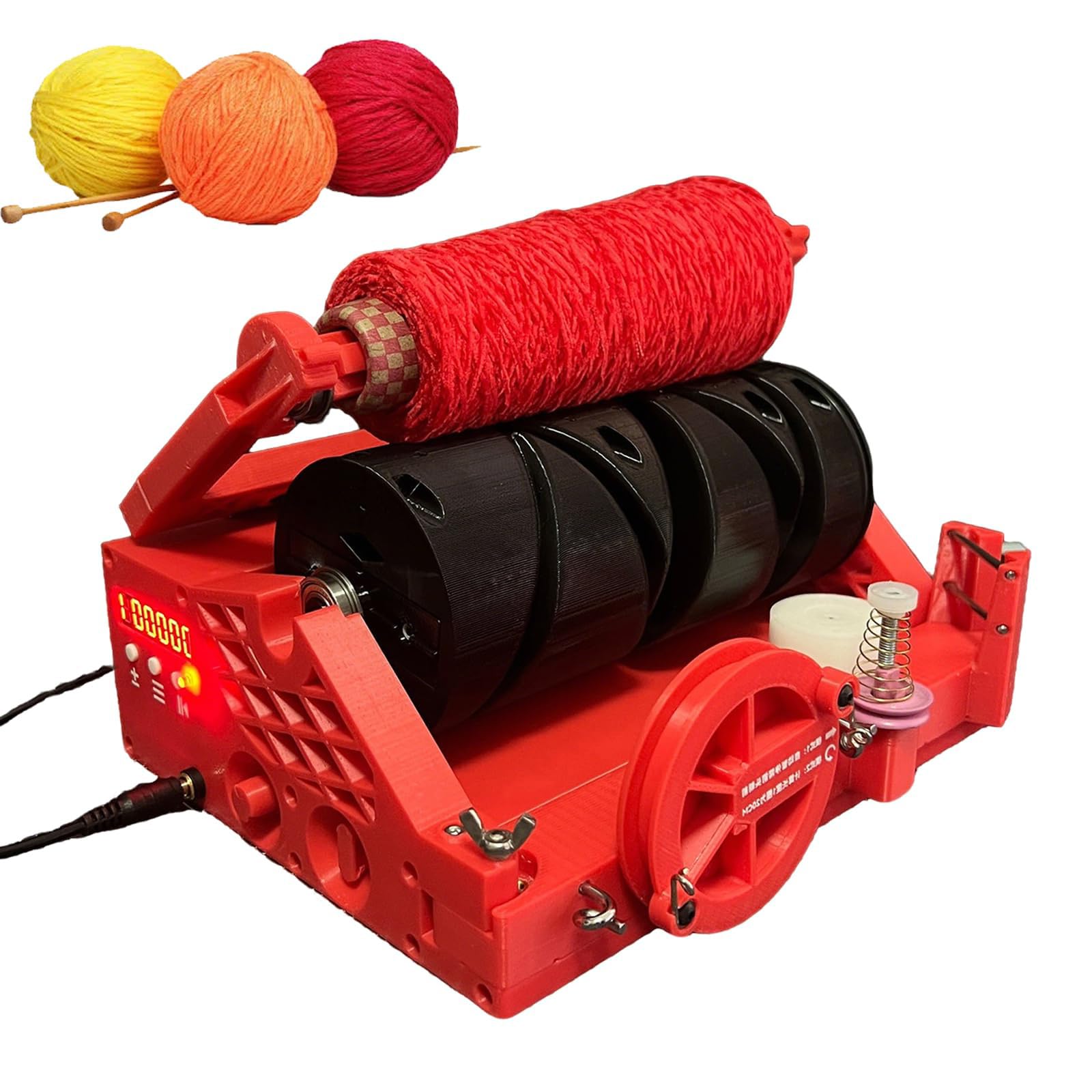 Bobinadora eléctrica de cono de hilo con pausa automática y detección de longitud, 1500 RPM, para ganchillo y costura