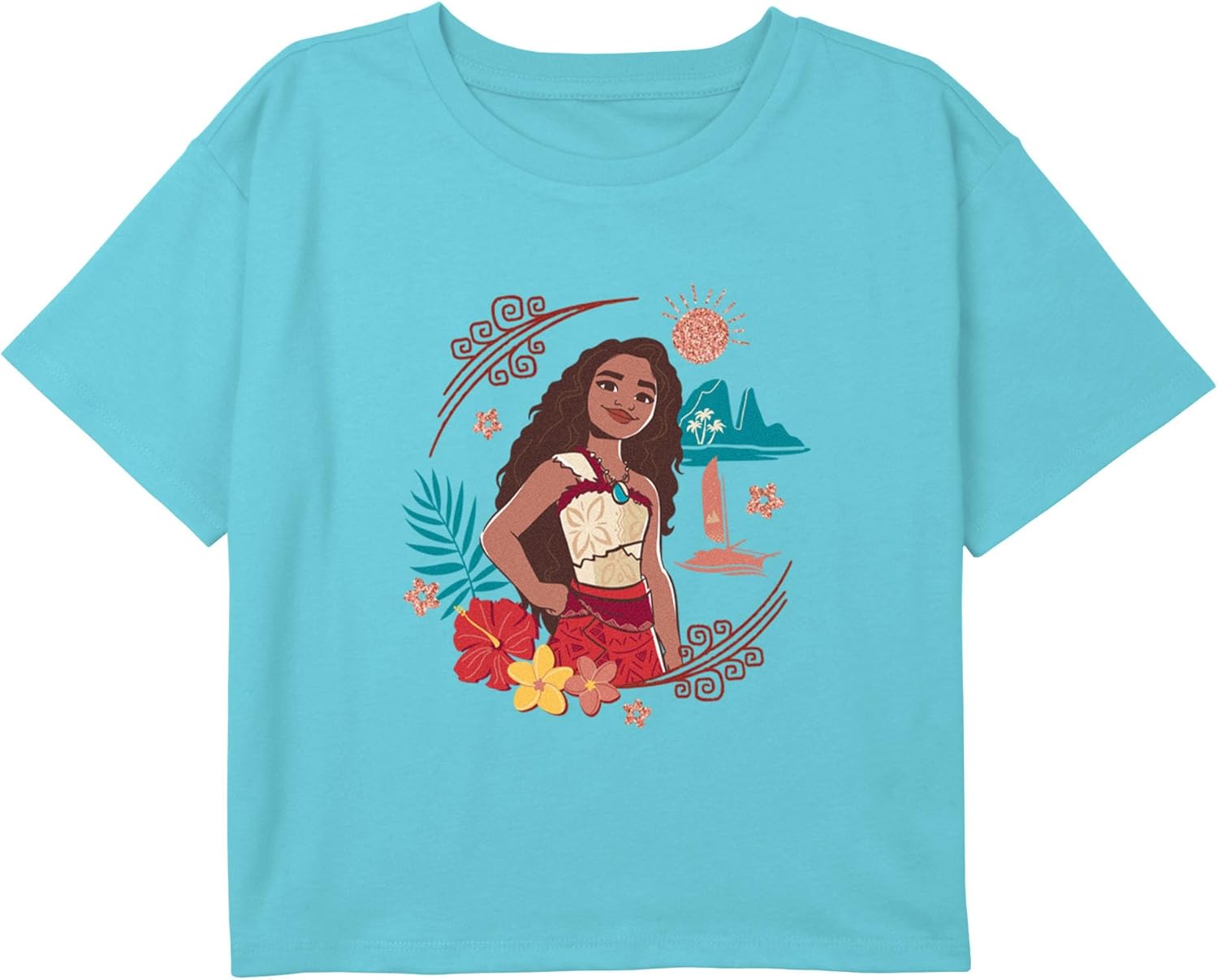 Girl's Moana 2 Fearless Adventurer Moana Floral Portrait T
