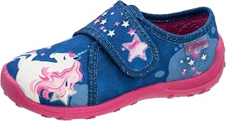 Fischer Boogy 532332 Children's Slippers Girls with Unicorn and Star Digital Print 31 UK Blue Pink