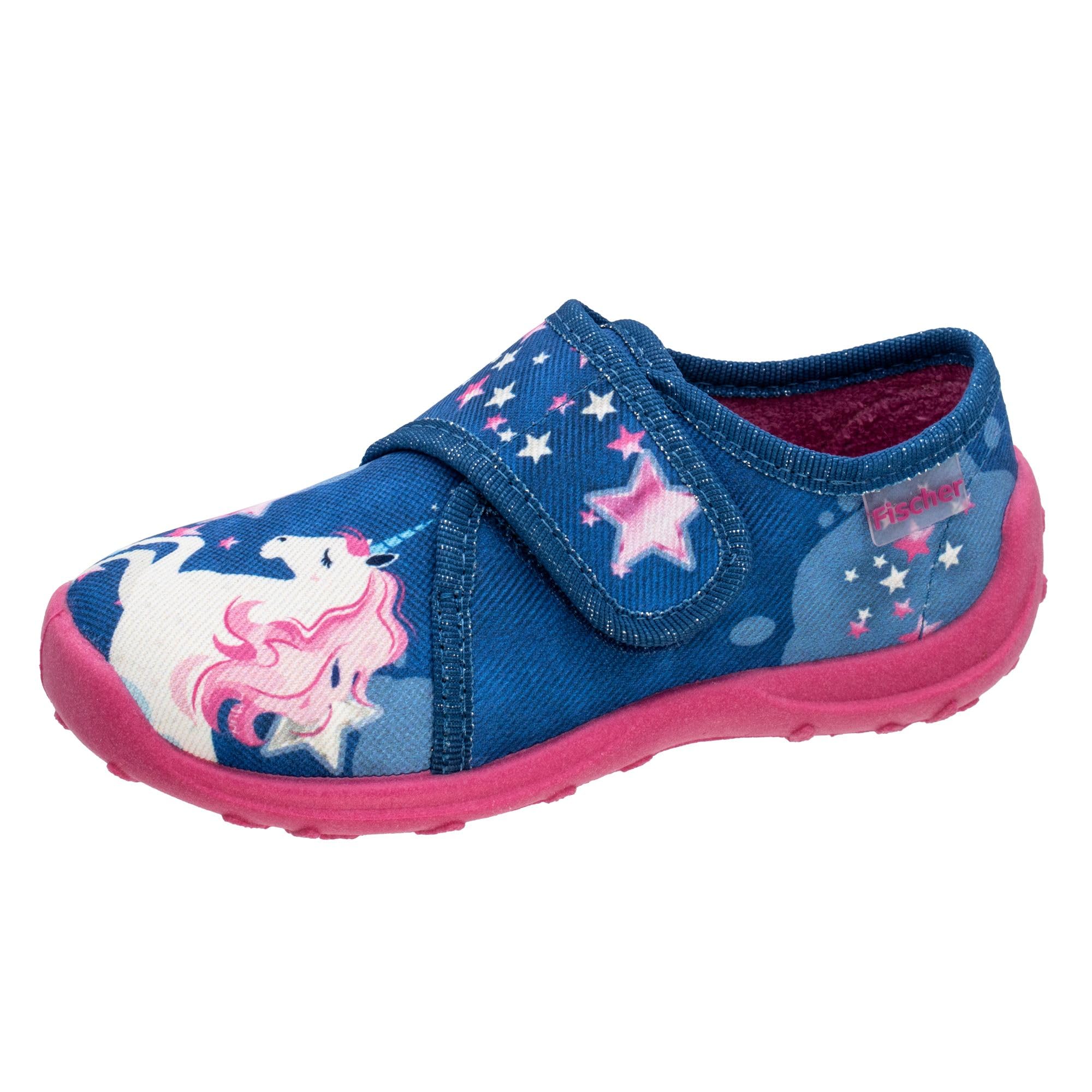 Fischer Kinder Hausschuh Mädchen mit Einhorn und Stern Digitalprint Boogy 532332