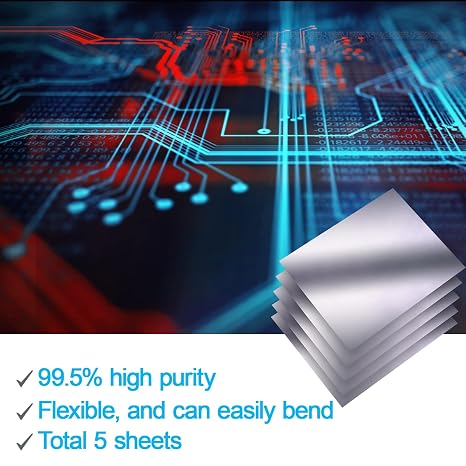 Graphite Flexible Foil Gasket Sheet, 0.5mm x 200mm x 250mm, 99.5% Flexible Graphite Sheet, 5PCS