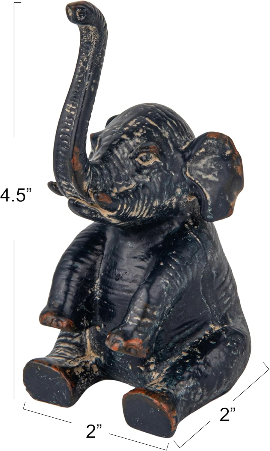 Creative Co-Op Pewter Elephant Ring Holder