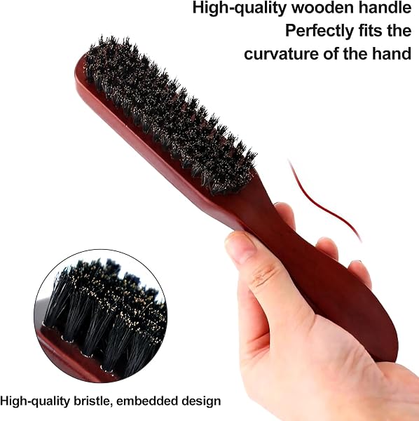 Sularpek Boar Hair Brush, Hair Plaquing Brushes, Bun Brushes, Hair Plating Brush for Women and Men, Hair and Beard Cleaning - 2
