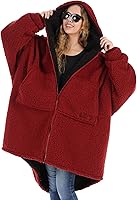 Vista 12 de THE COMFY Teddy Bear Quarter-Zip Oversized All Sherpa Wearable Blanket With Zipper, Seen On Shark Tank