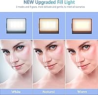 Vista 2 de Trípode Cuadrápode para Palo de Selfie de 41" con 2 Luces de Relleno Recargables, Trípode Extensible con Control Remoto Bluetooth, Acero Inoxidable