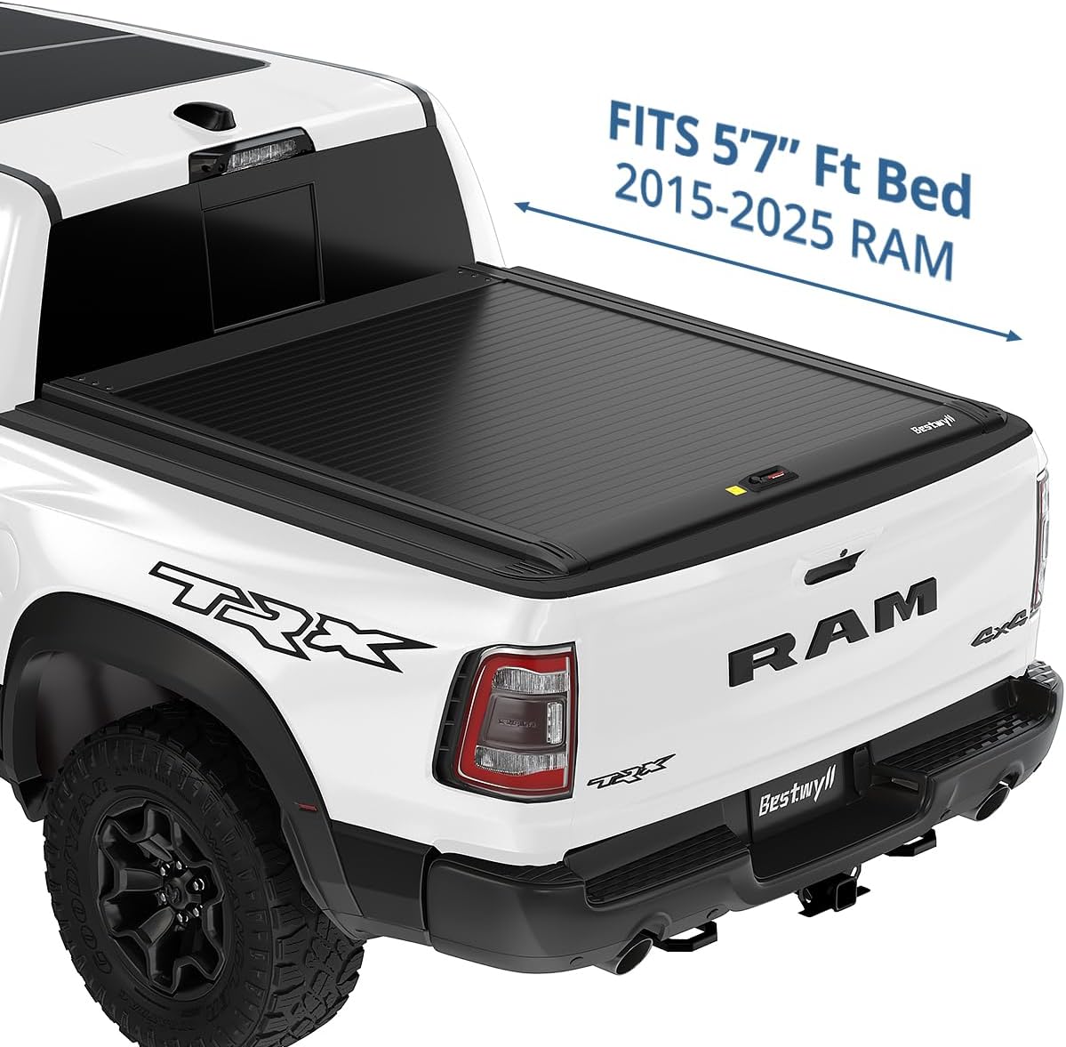 Bestwyll Retractable Hard Tonneau Cover Fits 2009-2026 Dodge Ram 1500 5.7Ft (67.4") Truck Bed (incl. New Body & Classic) | No Fit W/RamBox or Stepside Model | K22D|
