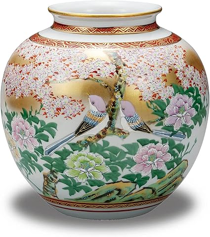 Amazon Co Jp 光崖窯 花瓶 おしゃれ 陶器 九谷焼 花瓶 桜尾長 新築祝い 開店祝い プレゼント ギフト ホーム キッチン