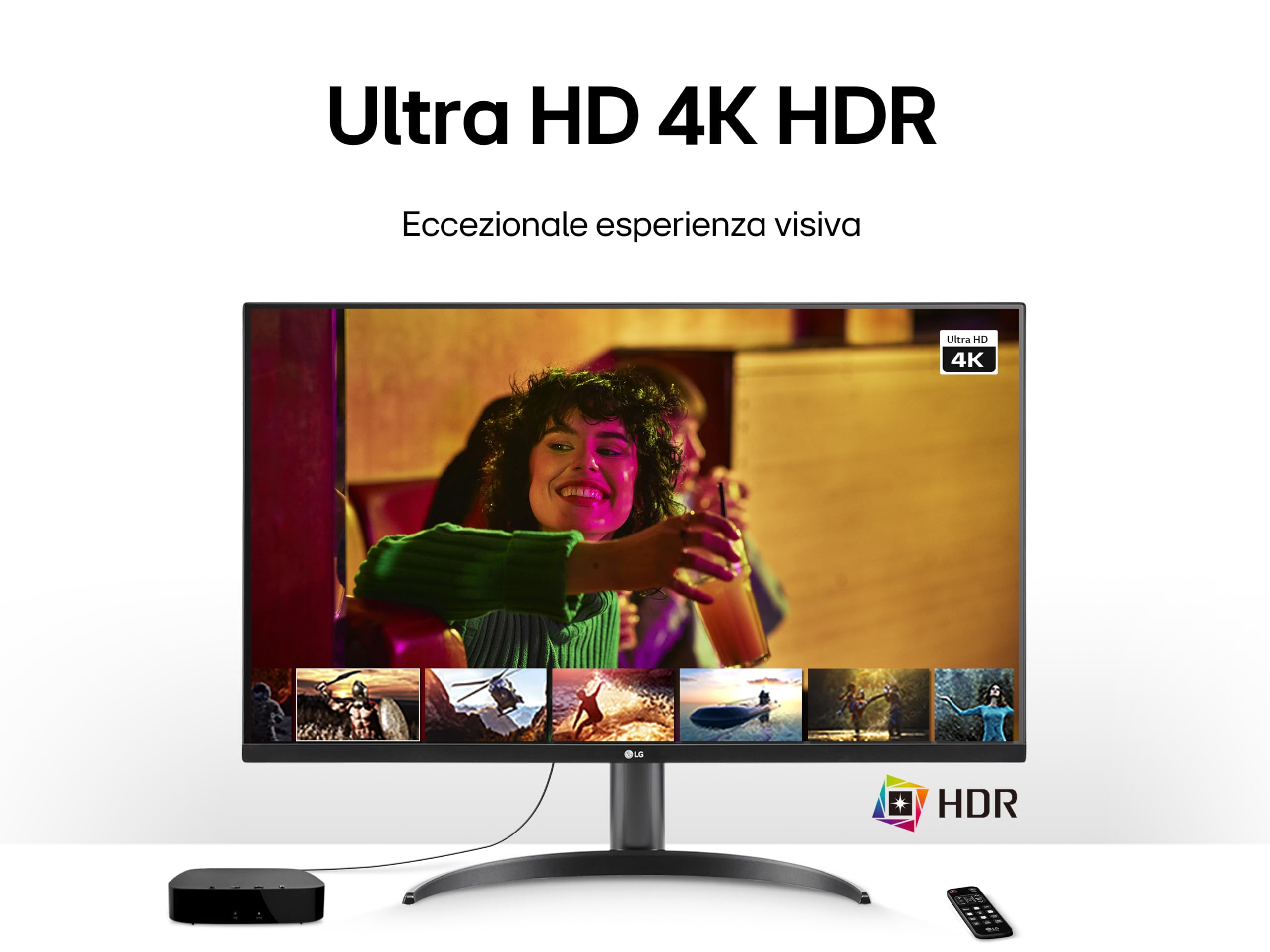 LG 32UR550K Monitor 32" Ultra HD 4K, 3840x2160, HDR 10, DCI-P3 90%, Speaker Stereo 10W, 60Hz, 4ms, FreeSync, HDMI 2.0, DisplayPort, Uscita Cuffie, Stand Pivot, Nero | DCI-P3 90%, UHD 4K (3840 x 2160), altezza regolabile, HDR10, HDMI 2.0, altoparlanti 5W x