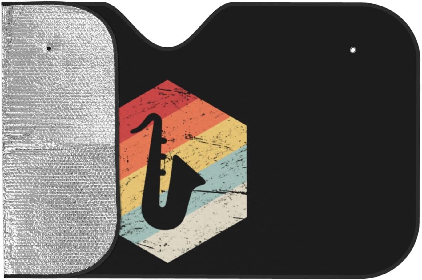 Vintage Retro Saxophone Car Windshield Sun Shade Keep Your Vehicle Cool, for SUV Cars Trucks Universal Sun Shade