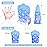 2Pack Silicone Teething Mitt, Soothing Infant Teething Mitten Pain Relief, Prevent Scratches Glove, Safe Silicone Teething Toys for 0-12 Months Blue Heart