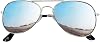 Mustavo Adult Retro Silver Mirror Sunglasses Mens Womens Unised Full Reflective Mirrored Lense 70s 80s Classic Style UV400 Protection