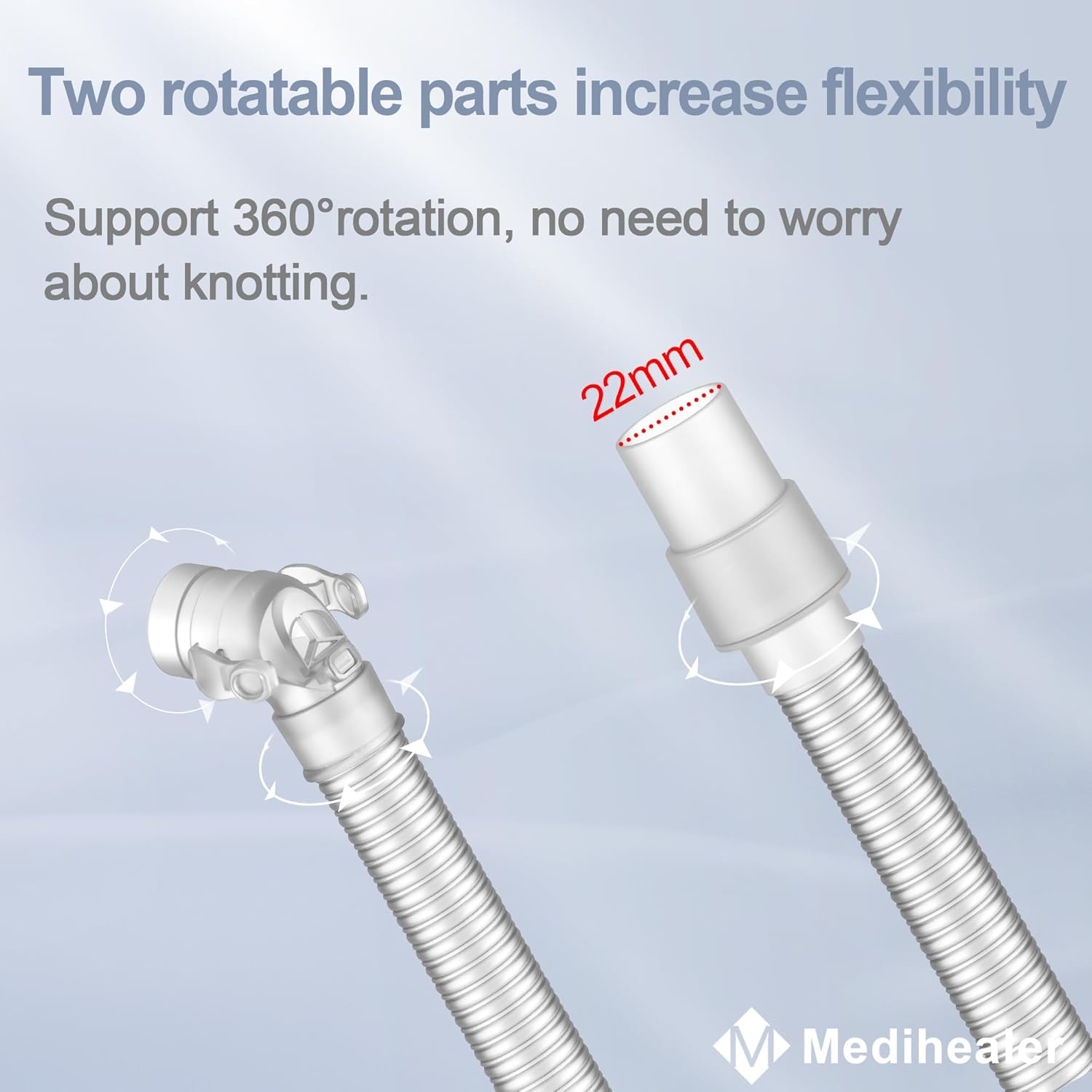 2 Packs QuietAir Elbow Tube for Airfit F40,Including 2 Short Tube 2 Elbow and 2 QuietAir Vent,Great Value CPAP Supplies by Medihealer - Image 2